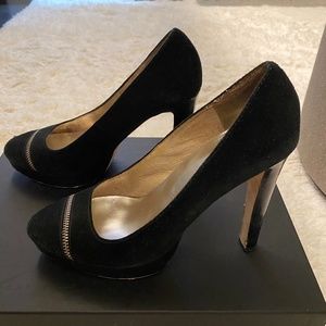 Michael Kors black suede heels